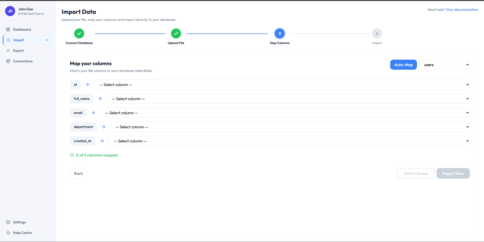 Instant Column Mapping